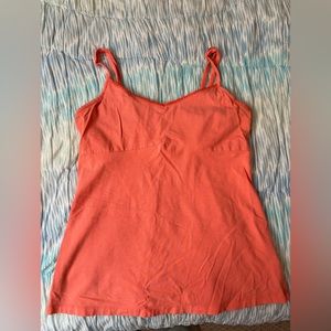 Orange tank top with beaded detail